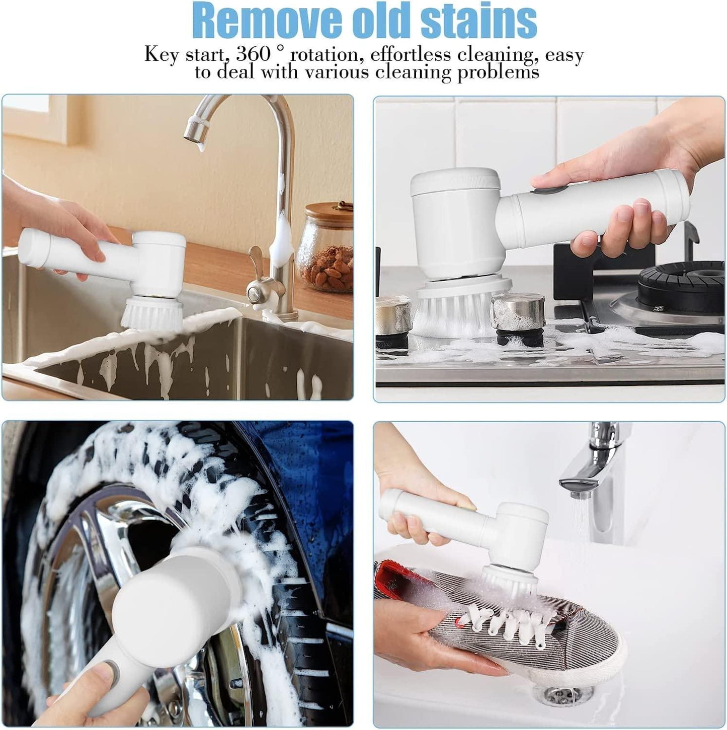 5 in 1 Handheld Cleaning Electric Spin Scrubber | 50% Off For 12 hours